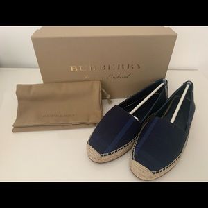 Brand New!! Burberry Navy Plaid Espadrilles